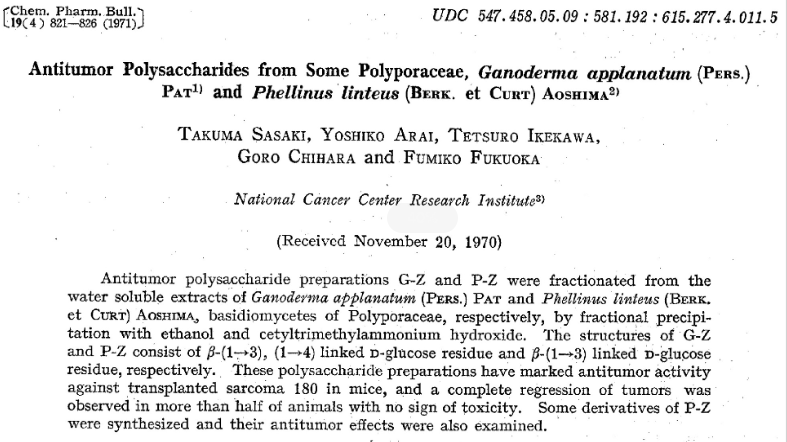 Report for Antitumor Polysaccharide from Ganoderma